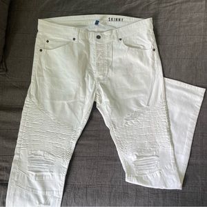 H&M white distressed jeans